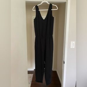 Marine layer elastic waist ankle leg jumpsuit (M, Black)